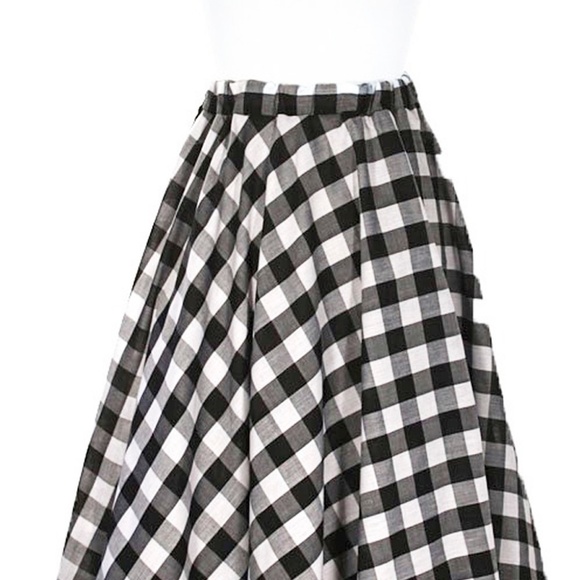 Black and White Check 50s Style Circle Skirt w Crinoline Size S/M - Hey Viv - Picture 4 of 5